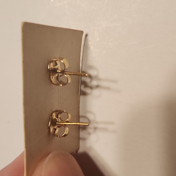 Tiny Gold Cross Earrings - Picture 3 of 4